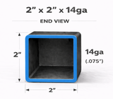 2" x 2" 14ga (0.083") Carbon Steel Square Tube – Cut to Size