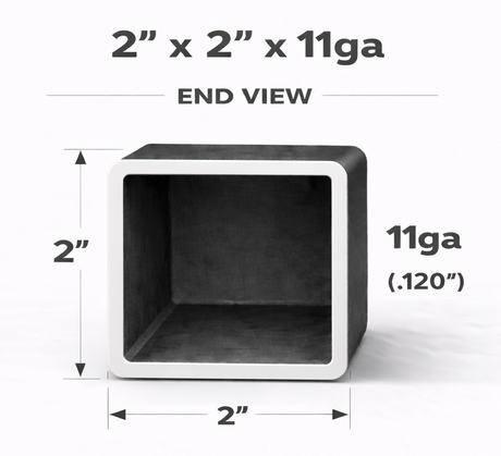 2" x 2" 11ga (0.120") Carbon Steel Square Tube – Cut to Size