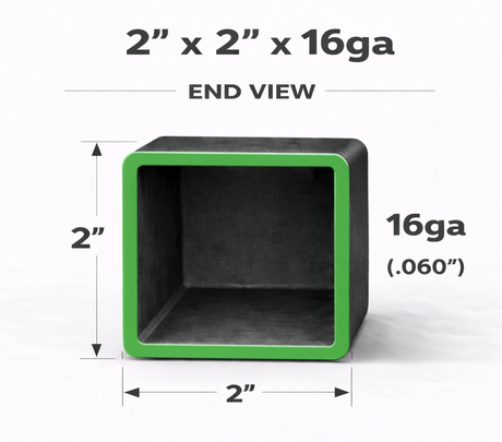 2" x 2" 16ga (0.065") Carbon Steel Square Tube – Cut to Size