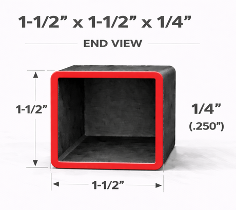 1-1/2" x 1-1/2" 1/4" (0.250") Square Steel Tubing – A500/A513 – Select Length
