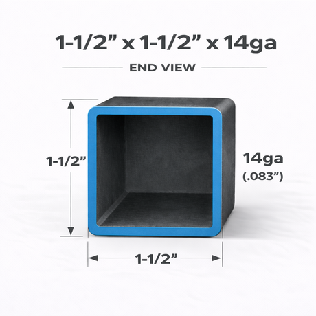 1-1/2" x 1-1/2" 14ga (0.083") Square Steel Tubing – A500/A513 – Select Length