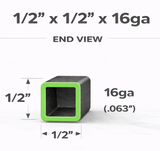 1/2" x 1/2" 16ga (0.065") Square Steel Tubing – A500/A513 – Select Length