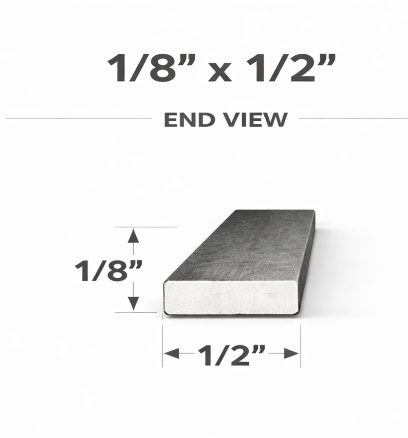Flat Bar-1/8" x 1/2" Wide Steel Bar-Select Length