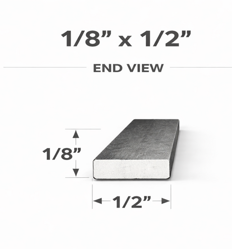 Flat Bar-1/8" x 1/2" Wide Steel Bar-Select Length