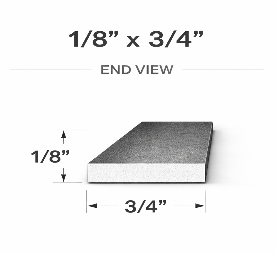 Flat Bar-1/8" x 3/4" Wide Steel Bar-Select Length