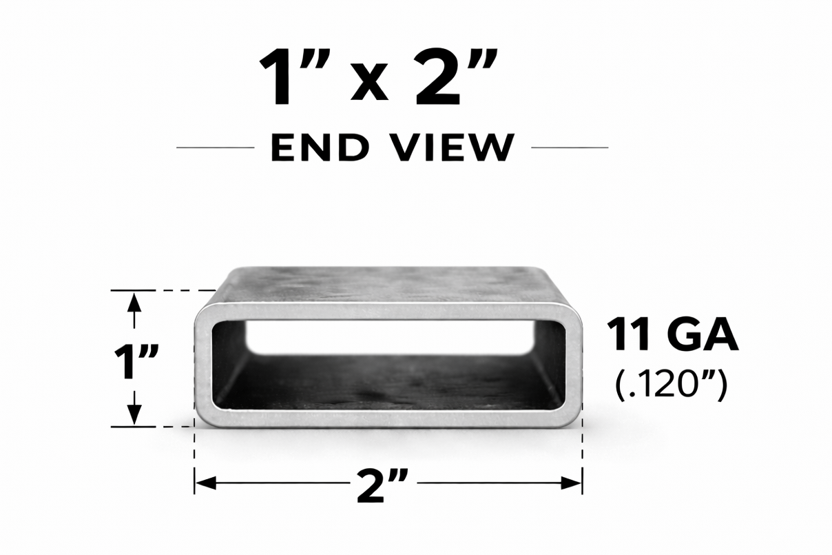 1" x 2" 11ga Rectangle Steel Tubing – Select Length