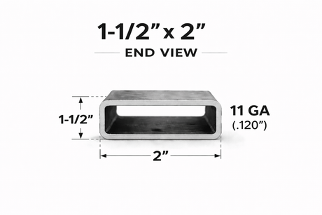 1-1/2" x 2" 11ga Rectangle Steel Tubing – Select Length