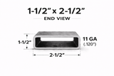 1-1/2" x 2-1/2" 11ga (0.125") Rectangle Steel Tubing — Select Length