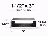 1-1/2" x 3" x 11ga (0.125") Rectangle Steel Tubing — Select Length