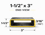 1-1/2" x 3" x 3/16" (0.187") Rectangle Steel Tubing — Select Length