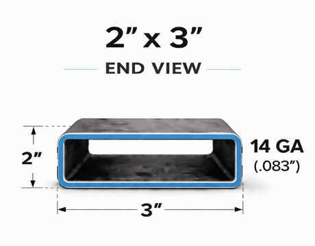 2" x 3" x 14ga (0.083") Rectangle Steel Tubing — Select Length