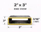 2" x 3" x 3/16" (0.187") Rectangle Steel Tubing — Select Length