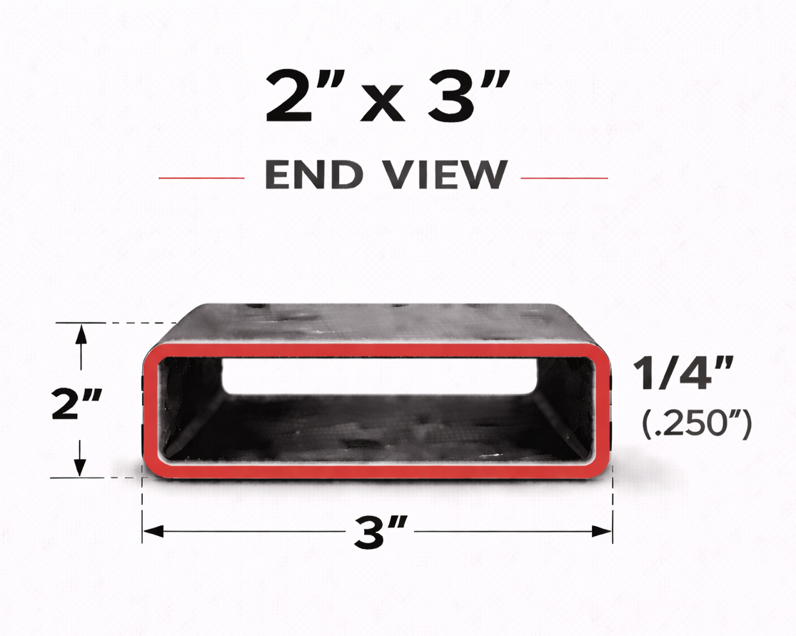 2" x 3" x 1/4" (0.250") Rectangle Steel Tubing — Select Length