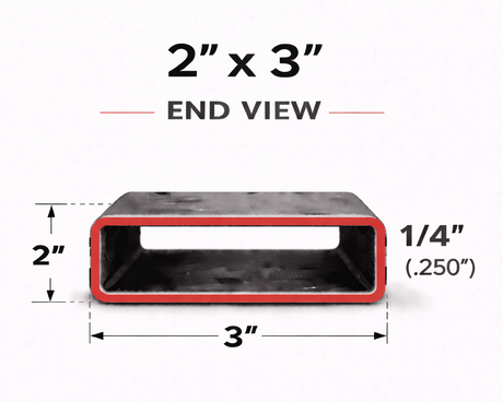 2" x 3" x 1/4" (0.250") Rectangle Steel Tubing — Select Length