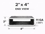 2" x 4" x 11ga (0.120") Rectangle Steel Tubing — Select Length