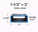 1-1/2" x 2" 14ga (0.083") Rectangle Steel Tubing — Select Length