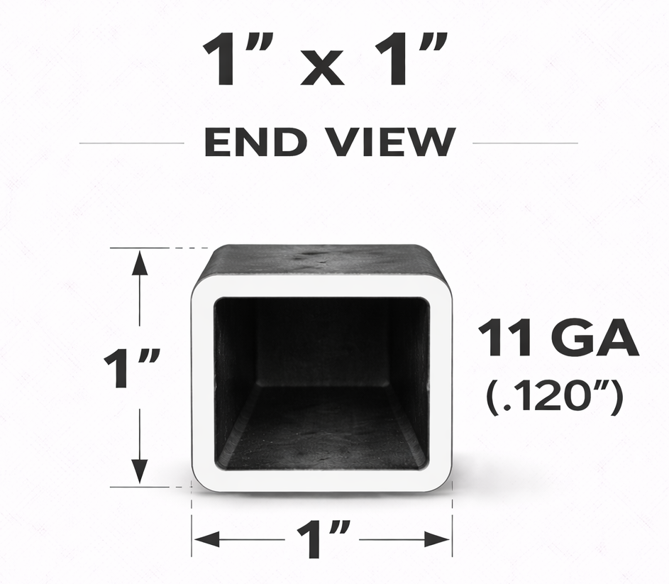 1" x 1" 11ga (0.120") Square Steel Tubing – A500/A513 – Select Length