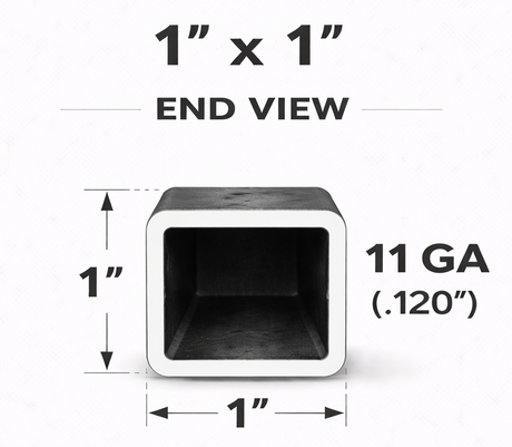 1" x 1" 11ga (0.120") Square Steel Tubing – A500/A513 – Select Length
