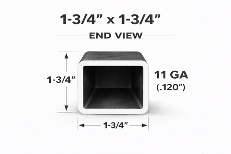 1-3/4" x 1-3/4" 11ga Square Steel Tubing – Select Length