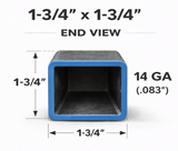 1-3/4" x 1-3/4" 14ga Square Steel Tubing – A500 Grade B – Select Length