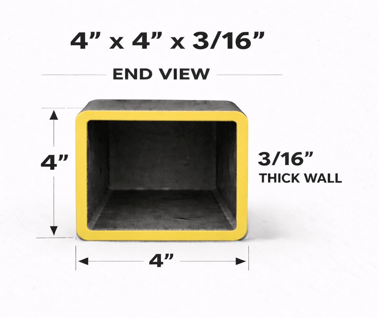 4" x 4" 3/16" Square Steel Tubing – Select Length
