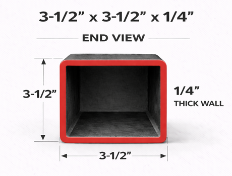 3-1/2" x 3-1/2" 1/4" Square Steel Tubing – A500 Grade B – Select Length