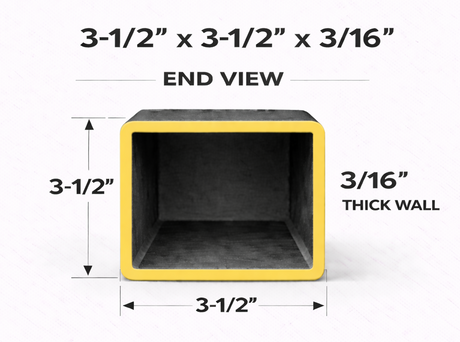 3-1/2" x 3-1/2" 3/16" Square Steel Tubing – A500 Grade B – Select Length
