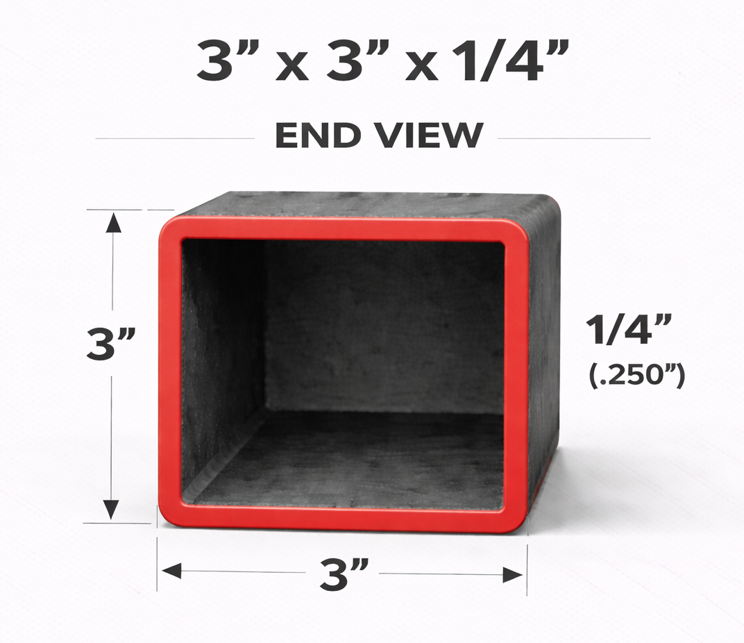 3" x 3" 1/4" Square Steel Tubing – A500 Grade B – Select Length