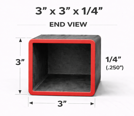 3" x 3" 1/4" Square Steel Tubing – A500 Grade B – Select Length