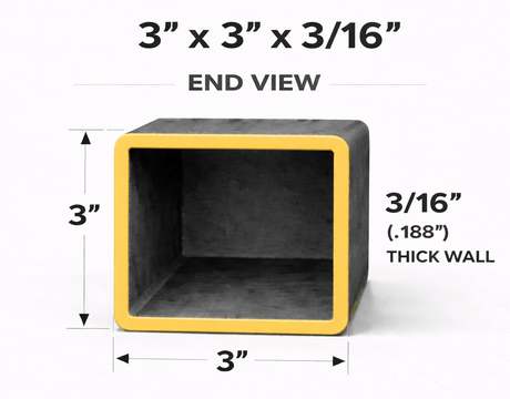 3" x 3" 3/16" Square Steel Tubing – A500 Grade B – Select Length