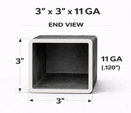 3" x 3" 11ga Square Steel Tubing – A500 Grade B – Select Length