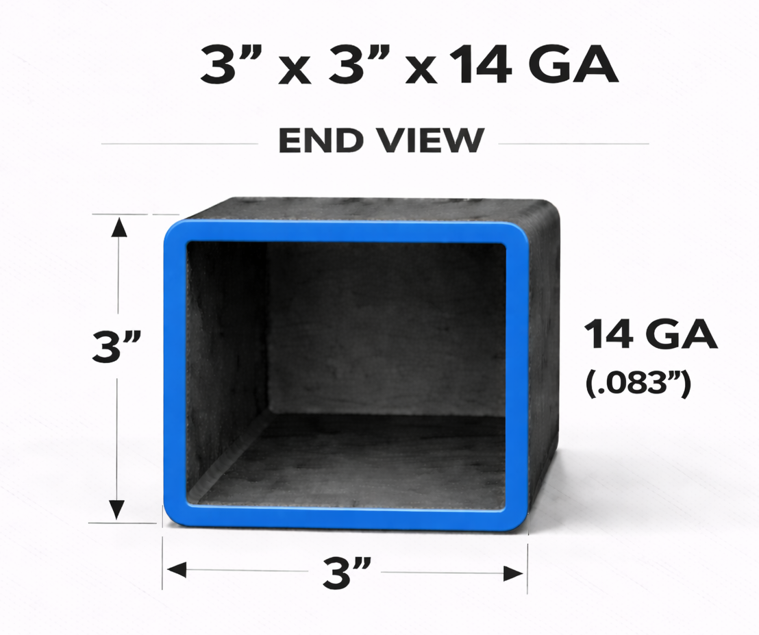 3" x 3" 14ga Square Steel Tubing – A500 Grade B – Select Length