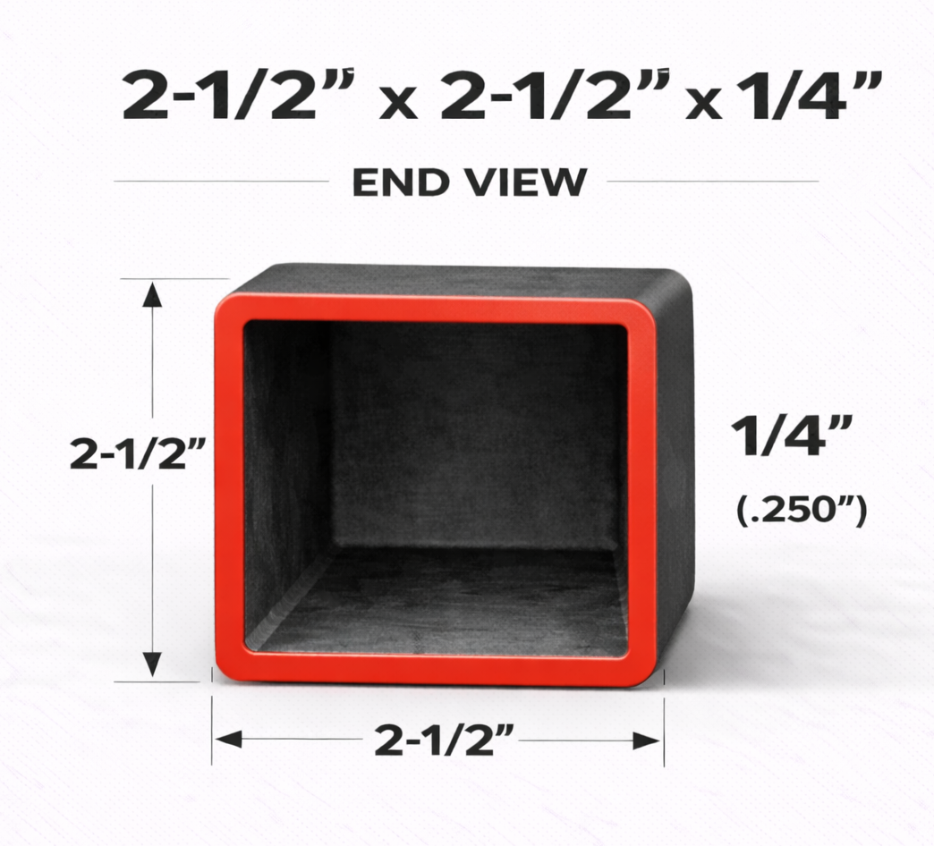 2-1/2" x 2-1/2" 1/4" Square Steel Tubing – A500 Grade B – Select Length