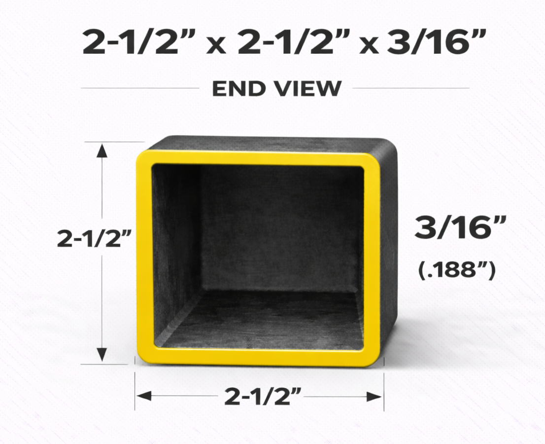 2-1/2" x 2-1/2" 3/16" Square Steel Tubing – A500 Grade B – Select Length