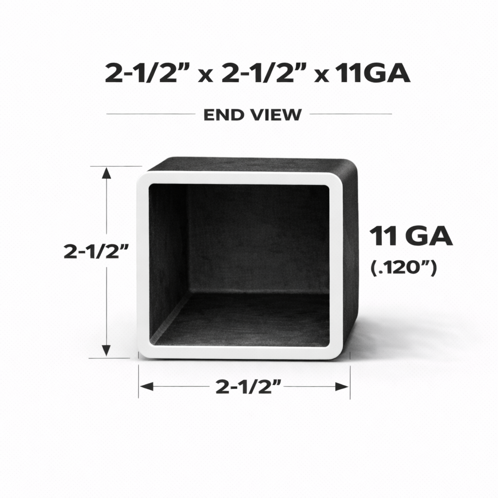 2-1/2" x 2-1/2" 11ga Square Steel Tubing – A500 Grade B – Select Length