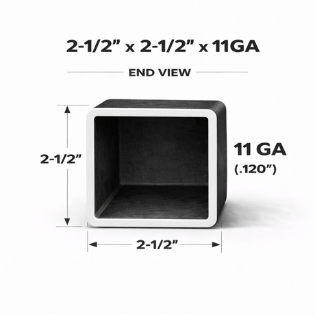 2-1/2" x 2-1/2" 11ga Square Steel Tubing – A500 Grade B – Select Length
