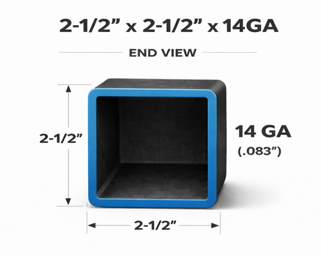 2-1/2" x 2-1/2" 14ga Square Steel Tubing – A500 Grade B – Select Length