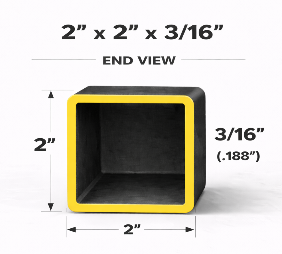 2" x 2" 3/16 (0.188") Carbon Steel Square Tube – Cut to Size