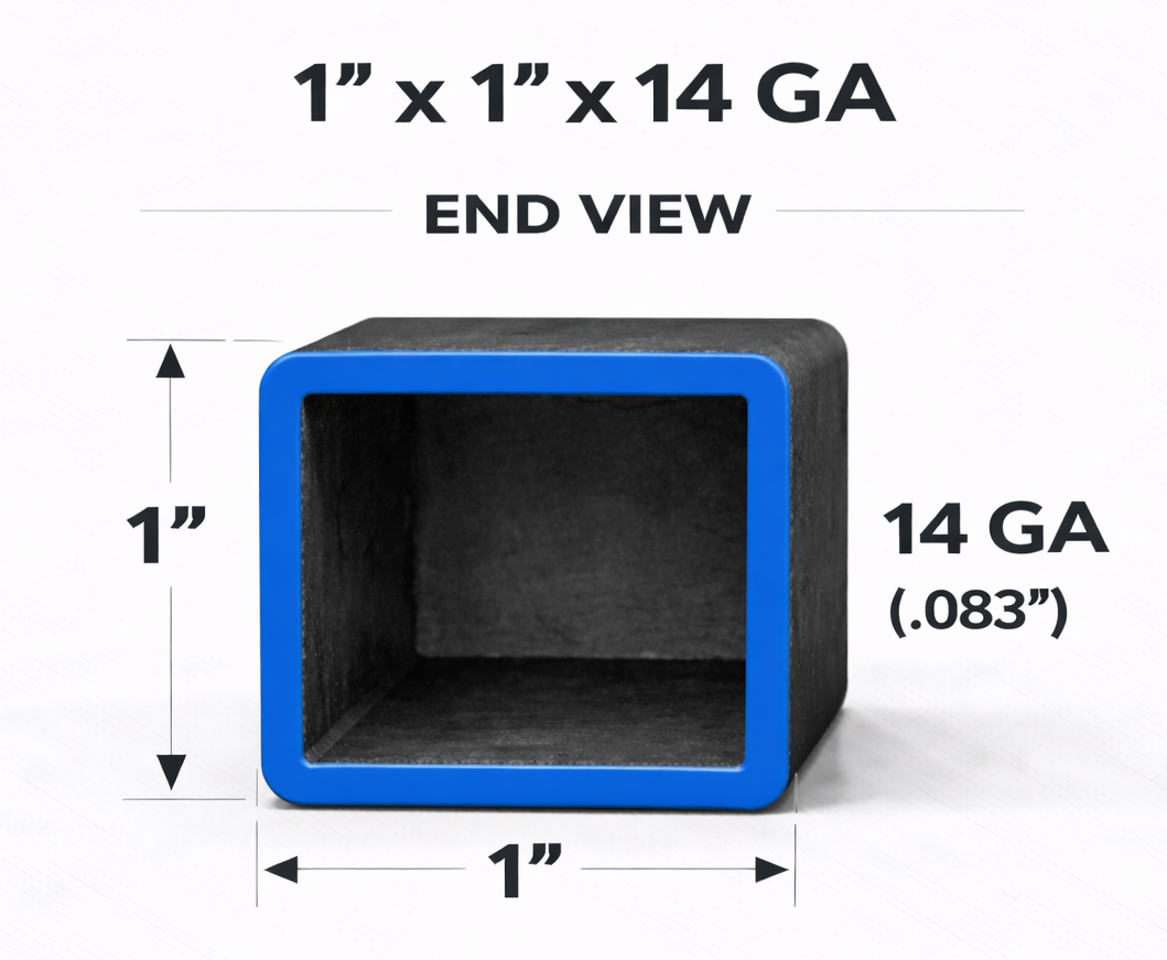1" x 1" 14ga (0.083") Square Steel Tubing – A500/A513 – Select Length