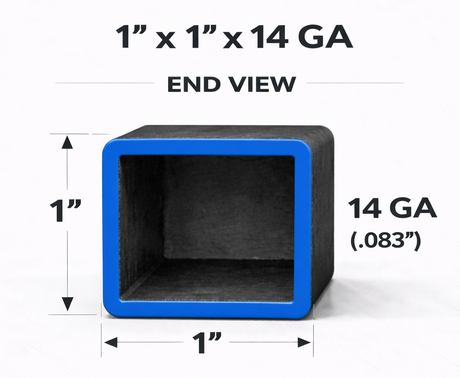 1" x 1" 14ga (0.083") Square Steel Tubing – A500/A513 – Select Length