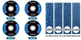 4-1/2" Zirconia Flap Disc for Angle Grinder – 40/60/80/120 Grit Metal Grinding & Finishing Wheel