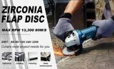 4-1/2" Zirconia Flap Disc for Angle Grinder – 40/60/80/120 Grit Metal Grinding & Finishing Wheel
