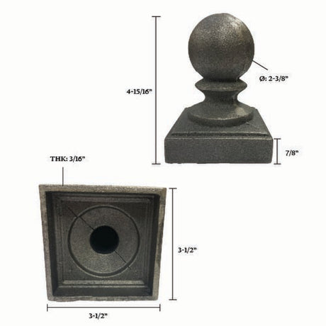Cast Iron Ball Post Cap 3" O0018