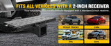 2" Receiver Hitch Extender with 14" x 7" Anti-Slip Step – 4,000 lb