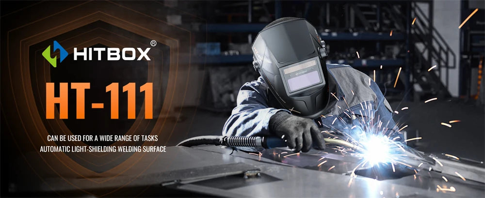 HITBOX HT-111 Auto Darkening Welding Helmet – True Color TIG, MIG & ARC Welding Mask with Adjustable Shade