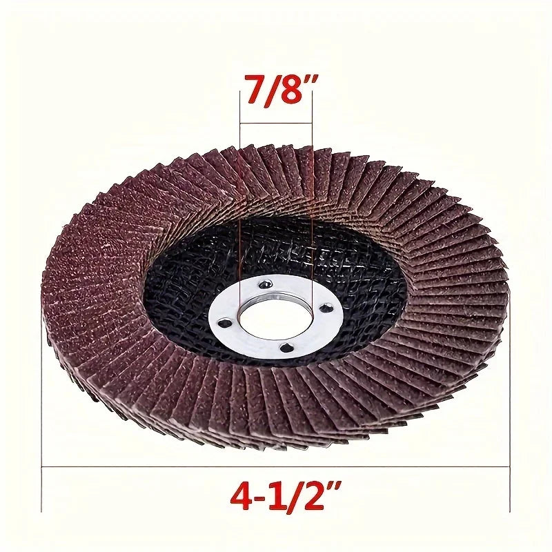4-1/2" Flap Disc Sanding Wheel for Angle Grinders – 40, 60, 80 & 120 Grit Options