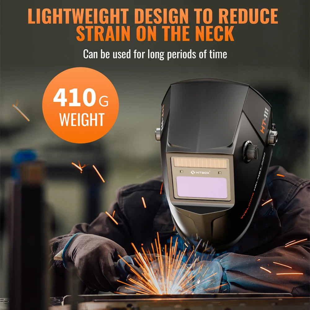 HITBOX HT-111 Auto Darkening Welding Helmet – True Color TIG, MIG & ARC Welding Mask with Adjustable Shade