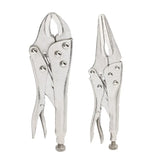 2-Piece Locking Pliers Set – Curved Jaw & Long Nose Vise Grip Pliers