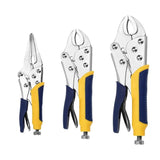 3-Piece Locking Pliers Set – 10" Curved Jaw, 7" Curved Jaw & 6-1/2" Long Nose Vise Grip Pliers