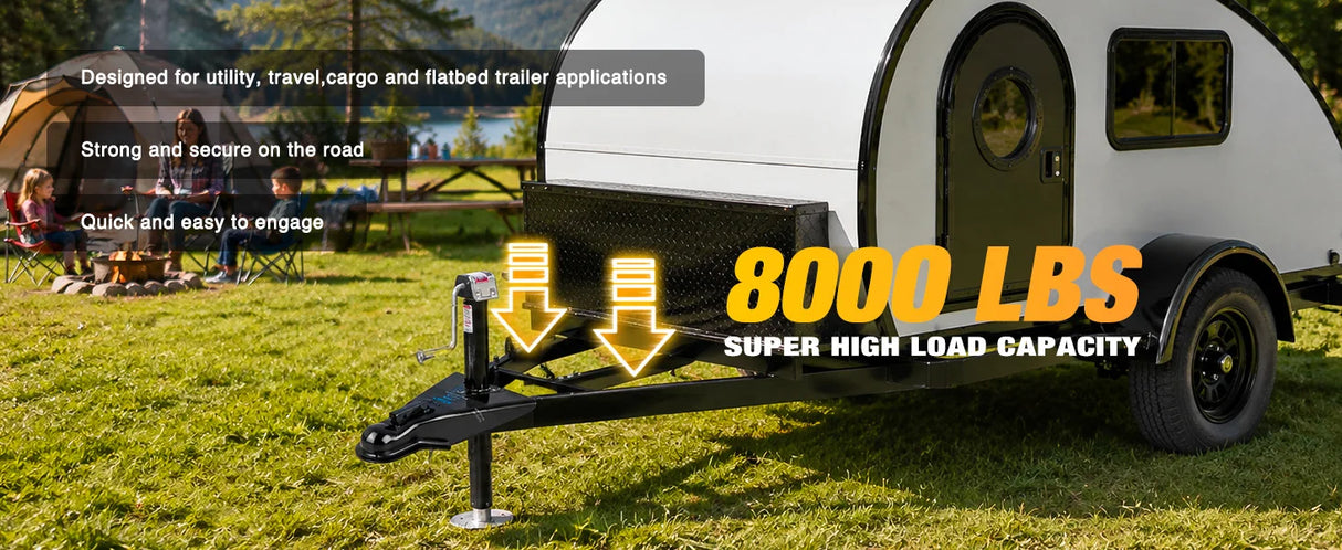 14,000 lb A-Frame Trailer Coupler – 2-5/16" Hitch Ball, Heavy-Duty Steel